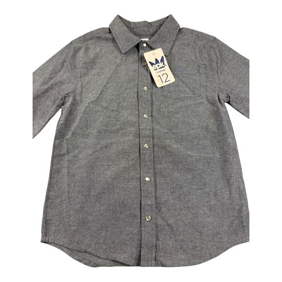 EPK Boys’ Pearl Snap Long Sleeve Button-Up Dress Shirt - Size 12 - Gray‎  NWT - Picture 11 of 11